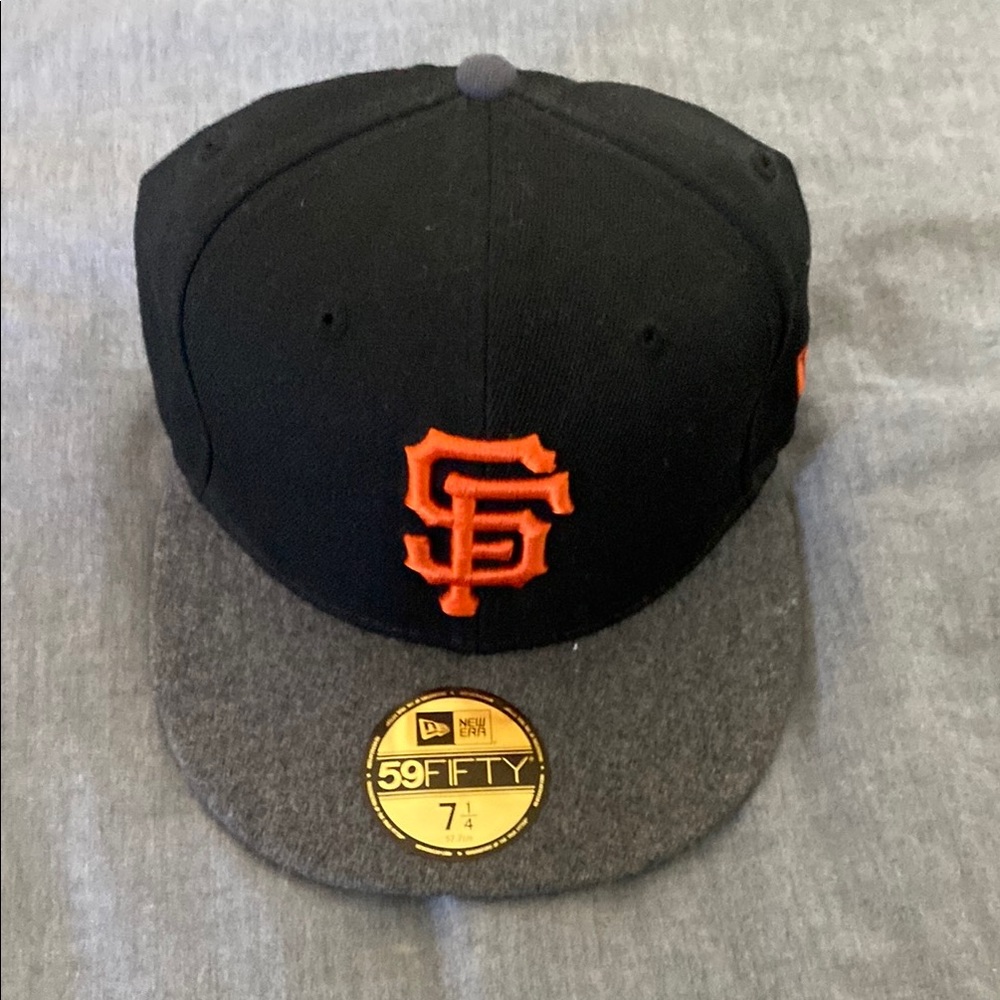 New Era Black and Gray Cap with Orange Logo
